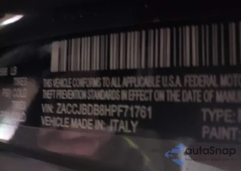 2017 Jeep Renegade Limited 4X4 from USA, damaged, VIN ZACCJBDB8HPF71761